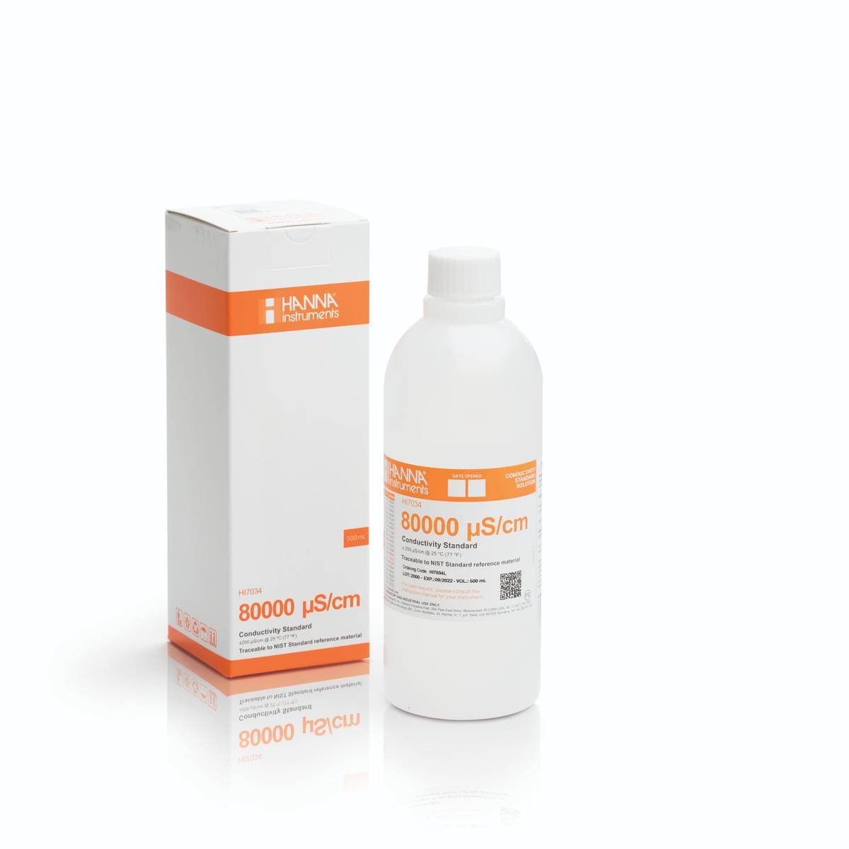 Hanna HI7034L vezetőképesség-kalibrálóoldat, 80 mS/cm, 500 ml-es palack